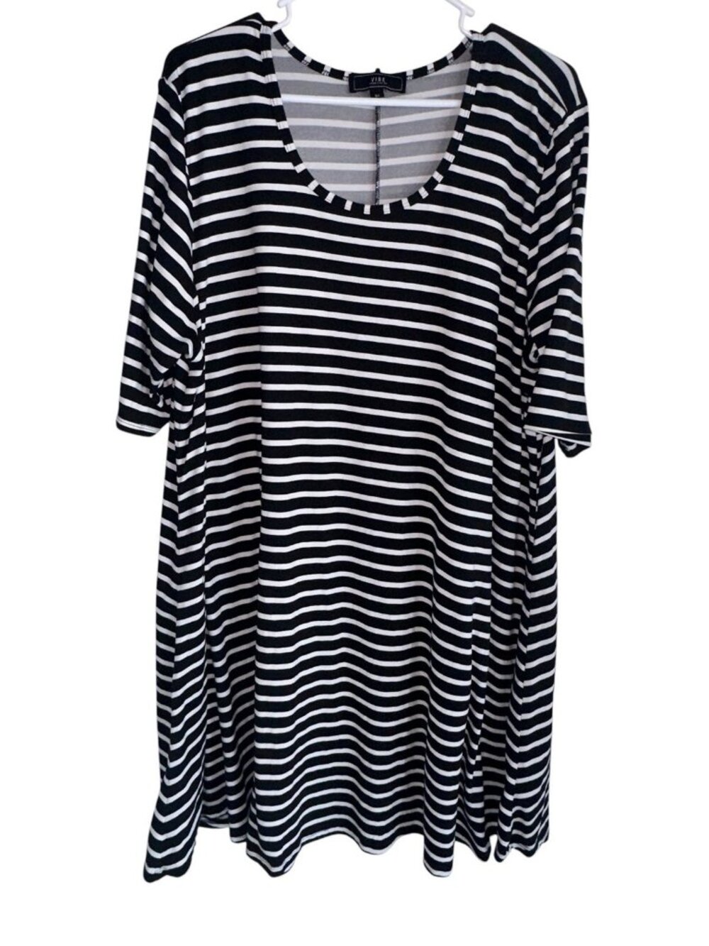 VIBE Sportswear Striped Swing Dress Women’s 3X Black White Witchy Whimsygoth